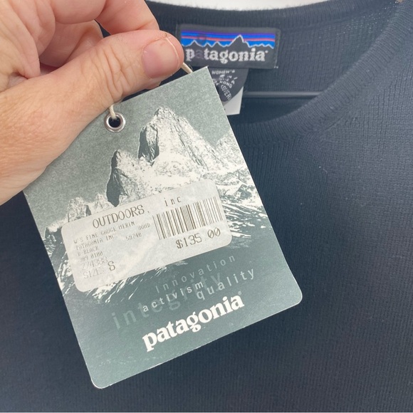 Patagonia Black Wool Crew Neck Shift Dress Small New - Picture 7 of 7